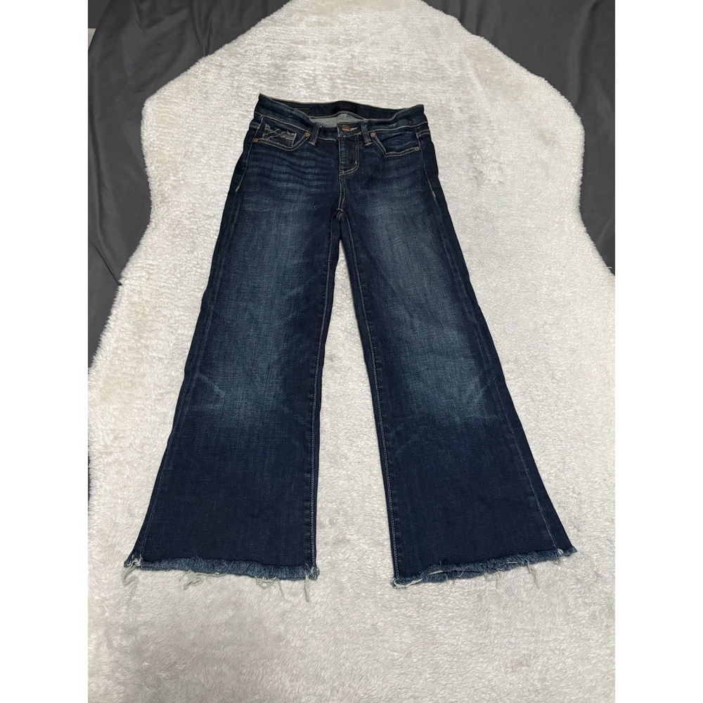 Buckle‎ Black Womens Blue Denim Flared Fray Jeans Size 23x32 Act (23x24)  Crop